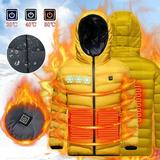 4-15 Years Hooded Heated Jackets for Kids Waterproof Windproof Heated Coats USB Charging Electric Body Warmer Outdoor Windproof Electric Insulated Coat for Kids