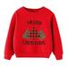 Felwors Coat For Kids Christmas Kids Child Baby Boys Girls Letter Long Sleeve Cartoon Sweatshirt Tops Xmas Outfit Multi-color