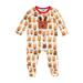 Mud Pie Baby Christmas Holiday Reindeer Applique Baby Sleeper-6-9 Months