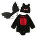Uuszgmr children outfits suit For Boys Girls Boy Girl Bat Monster Soft Cartoon Romper Bodysuits Outfits With Wing Hat 3Pcs
