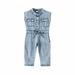 FRSASU Toddler Girls Baby Summer Sleeveless Solid Color Denim Romper Jumpsuit Jeans Wear Blue 5-6 Years