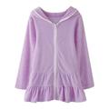 EHQJNJ Baby Clothes For Girls 9-12 Months Winter Child Girls Swim Cover up Kids Swimsuit Coverup Zip up Beach Bathing Suit Hooded Absorbent Bathrobe Beach Dress Purple Plaid