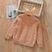 Fnochy Long Sleeve Tops Autumn And Winter Medium And Large Boys Girls Round Neck Pullover Plush Thickened Sweater