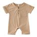 EHQJNJ Baby Girl Outfit Set 2T Girls Boys Short Sleeve Solid Colour Romper Bodysuits Jumpsuit Khaki Pattern Toddler Shirt Girl 0-3 Months Baby Girl Clothes Summer Cheap