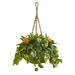 HomeStock 31In. Modern Motifs & Pothos Artificial Plant In Hanging Basket