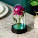 YUANOU Eternal life flower glass cover gold foil rose Valentine s Day Christmas gift creative tabletop decoration