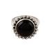 Midnight Bloom,'925 Silver Cocktail Ring with Black Onyx Stone from India'