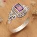 Regal Purple,'Classic Sterling Silver and Amethyst Cocktail Ring from Bali'