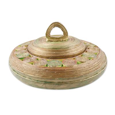 Glittering Green,'Eco-Friendly Lidded Paper Basket'
