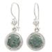 Light green jade dangle earrings, 'Green Apple'