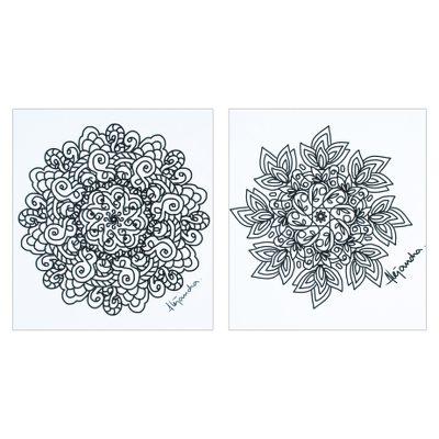 Spiritual Art,'Mexican Mandala Coloring Postcards (Pair)'