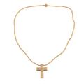 Wooden Cross Pendant Necklace from India 'Natural Faith'
