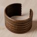 Sylvan Mark,'Handmade Striped Walnut Wood Cuff Bracelet from Kazakhstan'