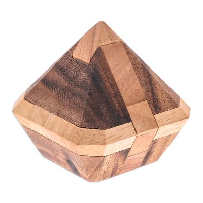 Brilliant Diamond,'Diamond-Shaped Raintree Wood Puzzle from Thailand'