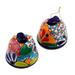 Talavera Bells,'Bell-Shaped Talavera-Style Ceramic Ornaments (Pair)'