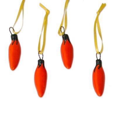 Serrano Peppers in Orange,'Orange Ceramic Serrano ...