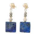 Caribbean Coast,'Lapis Lazuli Earrings with Gold Accents'