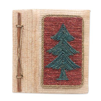 'Eco-Friendly Handcrafted Tree-Themed Natural Fiber Journal'