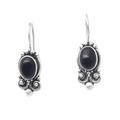 Mysticism Marchioness,'Classic Sterling Silver Drop Earrings with Onyx Jewels'