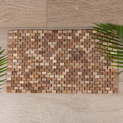 The Pathway,'Handcrafted Minimalist Teak Wood Mat from Bali'