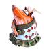 Mother Fox,'Whimsical Handcrafted Painted Fox Ceramic Bell Ornament'