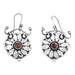 Joy in Spring,'Sterling Silver Synthetic Yellow Sapphire Dangle Earrings'