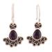 Wisdom Dew,'Classic Sterling Silver and Natural Amethyst Dangle Earrings'