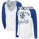 Women's G-III Sports by Carl Banks White/Blue Toronto Maple Leafs MVP Raglan Lightweight Hooded T-Shirt