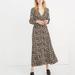 Madewell Dresses | Madewell|Ditsy Floral Chiffon Midi Wrap Dress In Long Sleevesize 6, Nwtfall | Color: Black/Yellow | Size: 6
