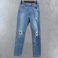 Levi's Jeans | Levis Jeans Womens 26 Wedgie Skinny Button Fly High Rise Distressed Denim | Color: Blue | Size: 26