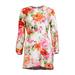 Zara Dresses | Mini Dress, Size S, Round Neck, Long Sleeves, Cut-Out Back, Floral Print, Zara | Color: Pink/White | Size: S