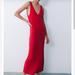 Zara Dresses | Long Jacquard Maxi Dress | Color: Red | Size: S