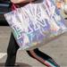 Pink Victoria's Secret Bags | Limited Edition New Pink Vs Silver Iridescent Holographic Xl Tote Bag | Color: Pink/Silver | Size: Os
