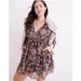 Madewell Dresses | Madewell L Drawstring Faux-Wrap Mini Dress Floral | Color: Blue/Tan | Size: L