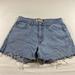 Levi's Shorts | Levi’s Shorts Woman’s 34” Boho High Waist Fringed Faded Distressed Denim Shorts | Color: Blue | Size: 34