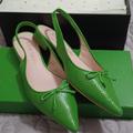 Kate Spade Shoes | Kate Spade Green Flats | Color: Cream/Green | Size: 8