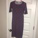 Lularoe Dresses | Lularoe Julia Slim Fitted Dress Size Xxs Blue And Red Brand New | Color: Blue/Red | Size: Xxs