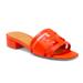 Tory Burch Shoes | New Tory Burch Stirched Logo Heel Sandal 9.5 | Color: Orange/Red | Size: 9.5