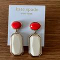 Kate Spade Jewelry | Kate Spade New York. Gold Tone Earring. Nwt | Color: Cream/Red | Size: Os