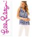 Lilly Pulitzer Tops | Lilly Pulitzer Elephant Prunt Tank Top Womens Size Small | Color: Blue/White | Size: S