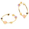 Kate Spade Jewelry | Kate Spade On The Rocks Gold Hoop Earrings | Color: Black/Pink | Size: Os
