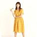 Madewell Dresses | Madewell Mustard Yellow Scalloped Floral Eyelet Midi Dress | Color: Gold/Yellow | Size: 0