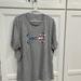 Under Armour Shirts | Men’s Under Armour Grey T Shirt W Red White And Blue Logo, American Flag | Color: Gray | Size: Xxl