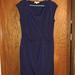 Michael Kors Dresses | Michael Kors Drape Neck Shift Dress Navy Blue Size Large | Color: Blue | Size: L