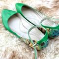 Nine West Shoes | Kelly Green Baddie Flats | Color: Green/Yellow | Size: 7.5