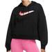 Nike Tops | Nike Sportswear Icon Clash Fleece Pull Over Cropped Hoodie. 1x | Color: Black/Pink | Size: 1x
