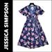Jessica Simpson Dresses | Jessica Simpson Multicolor Dress Size Small Women Short Sleeve Wrap Flare Floral | Color: Red | Size: S