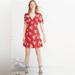 Madewell Dresses | Madewell Button Wrap Dress In Daisy Society 8 | Color: Red | Size: 8