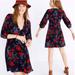 Madewell Dresses | Madewell Silk Ruffle-Waist Dress In Windblown Poppies | Color: Black/Red | Size: 2