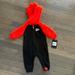 Nike One Pieces | Nike Baby Boy's Sherpa Long Sleeve Hooded Coverall. 6m. Nwt. Zip Front. | Color: Black/Orange | Size: 6mb